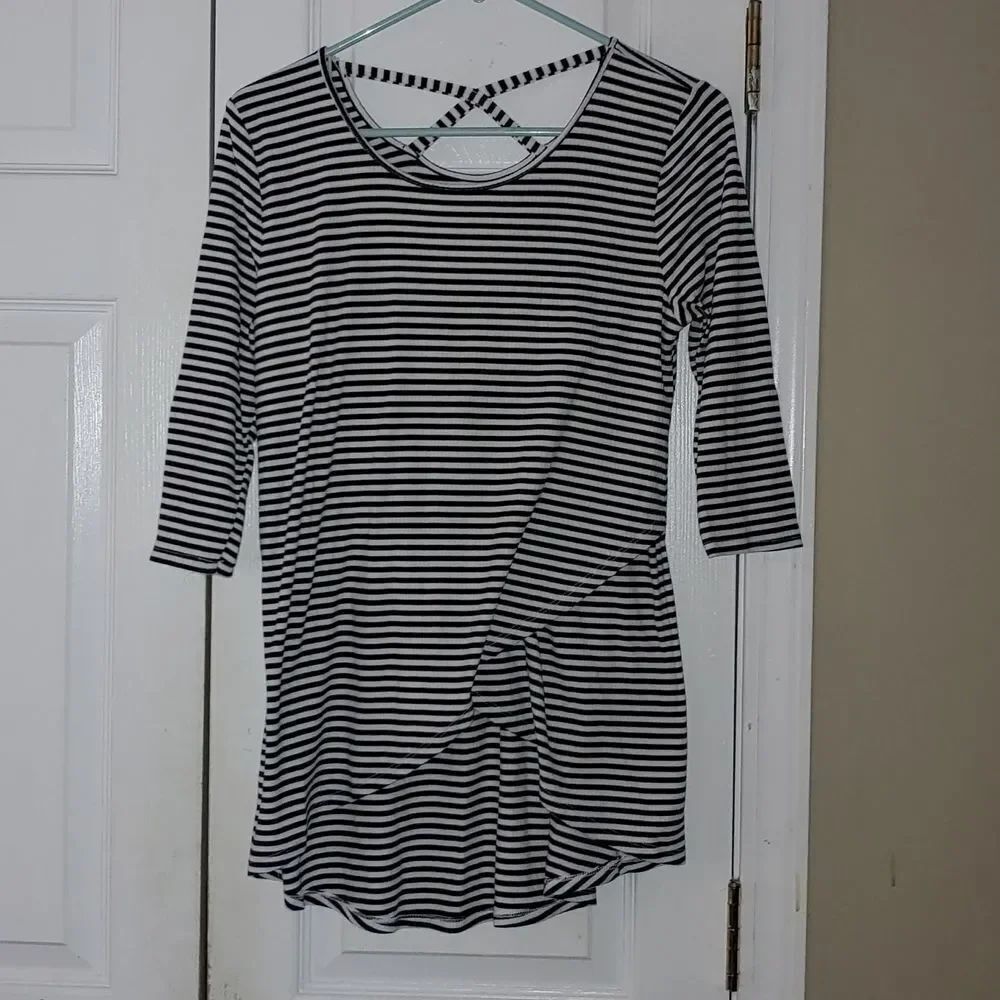 Girls Art Class black and white striped ribbed long sleeve dress Sz XL 14/16